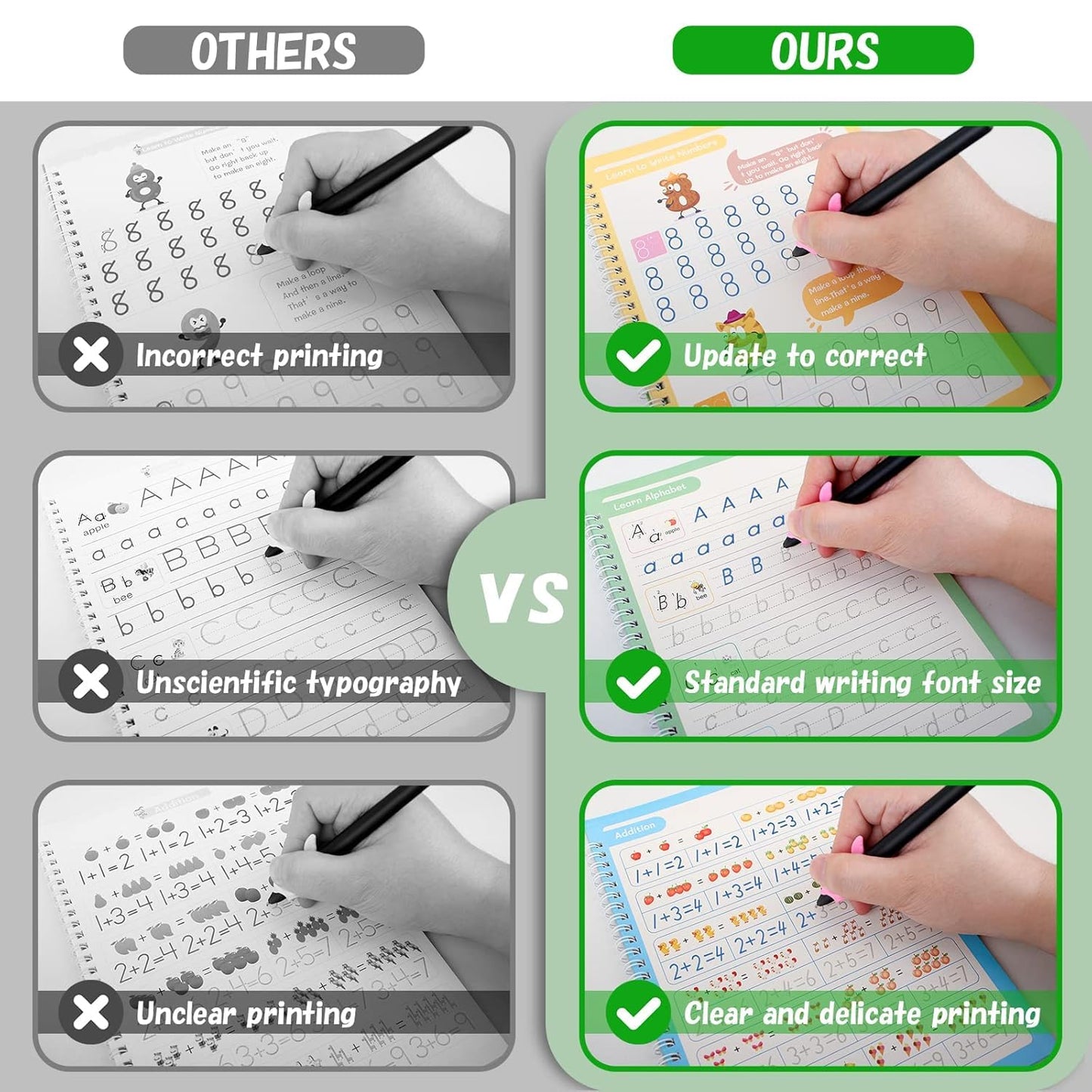 Practice Copybook for Pre-Schoolers - (4 BOOK + 1 pen + 10 REFILL)